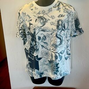 Etro Womens Cotton T-Shirt blue and white XS